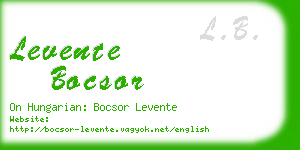 levente bocsor business card